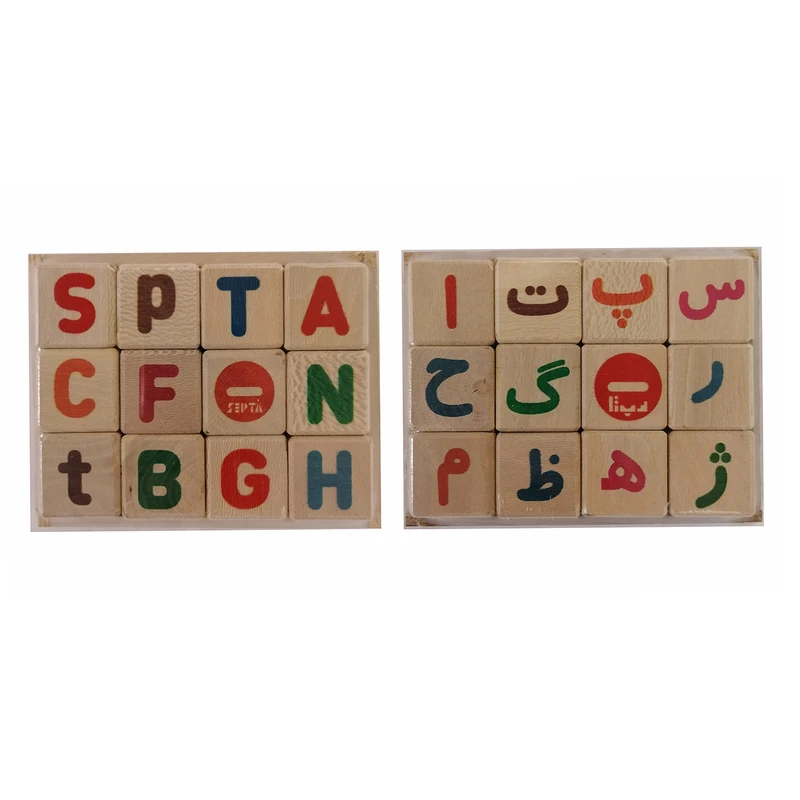 بازی آموزشی مدل حروف و اعداد فارسی و انگلیسی کد 6900887 مجموعه 24 عددی