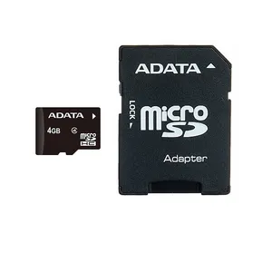 کارت حافظه‌ microSDHC ای دیتا مدل Premier کلاس4 استاندارد UHS-I U1 سرعت 50MBps ظرفیت 4 گیگابایت به همراه آداپتور SD