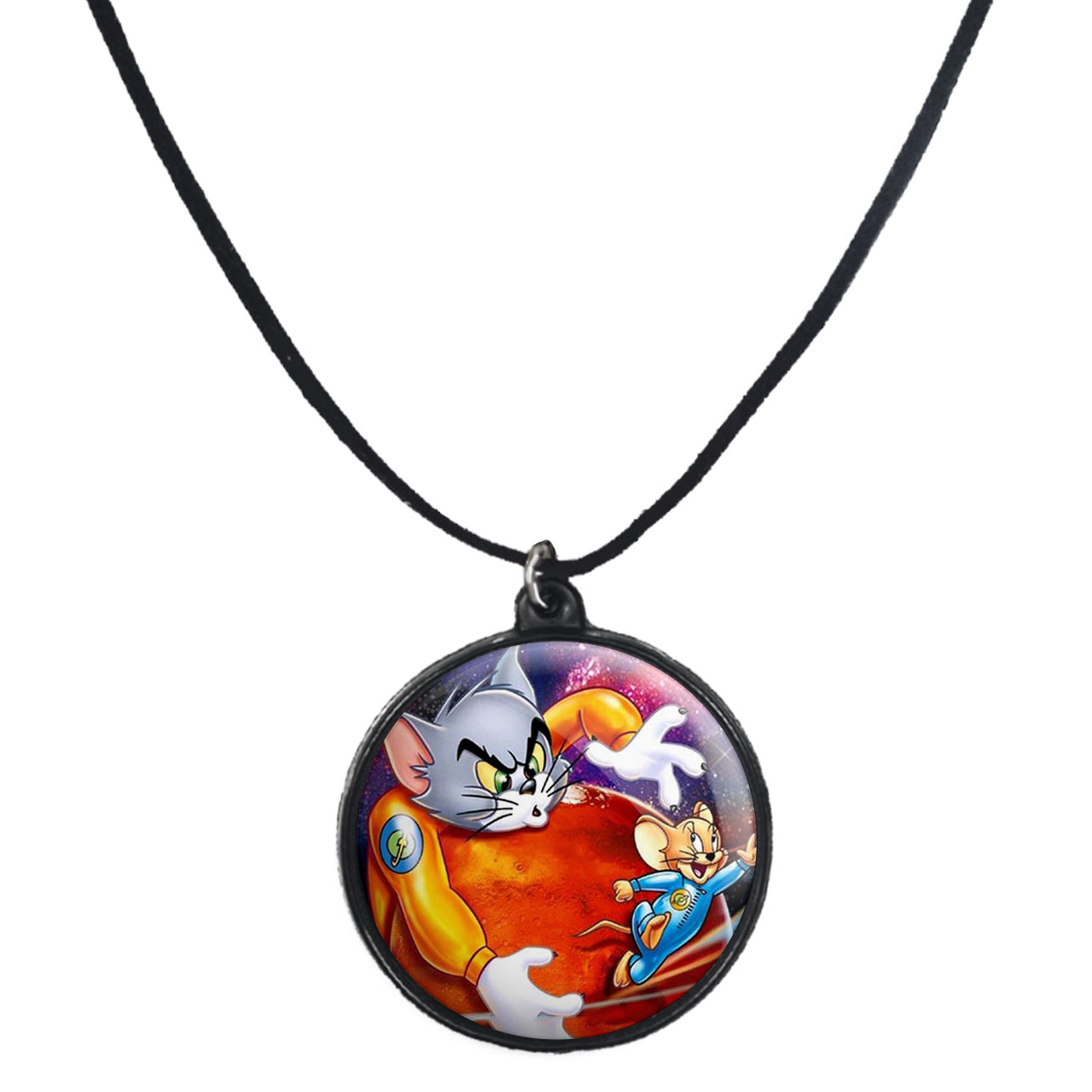 گردنبند پرمانه طرح تام و جری کد pmb.10857 مدل دو طرفه