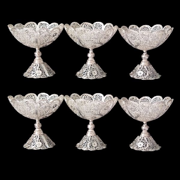 آجیل خوری ملیله کاری مدل سما کد 3031 مجموعه شش عددی