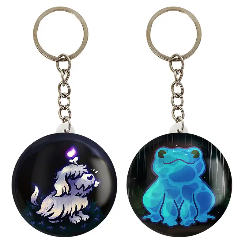 جاکلیدی خندالو مدل قورباغه و سگ حیوانات بامزه کد 2104321051 مجموعه 2 عددی