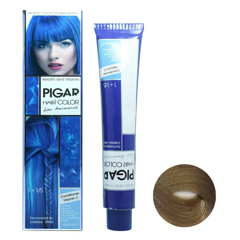 رنگ مو پیگار شماره M7 حجم 100 میلی لیتر رنگ بلوند زیتونی روشن