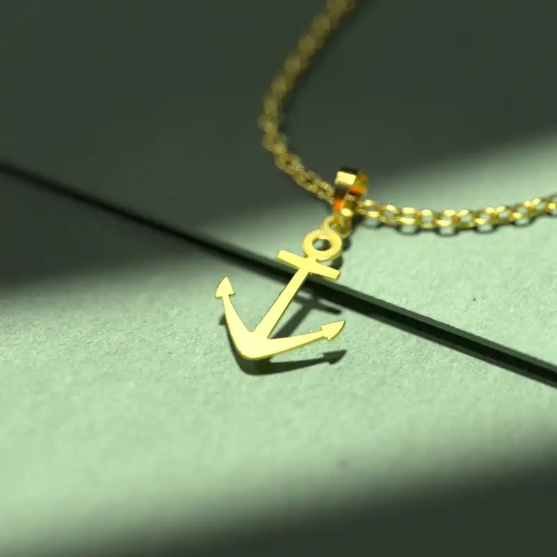 گردنبند طلا 18 عیار زنانه مدوپد مدل لنگر کد D3-1-1085