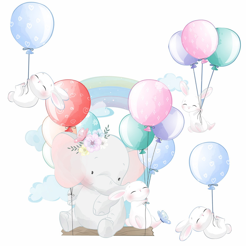 استیکر دیواری کودک راتیانا مدل ماجراهای دلفی و پنبه