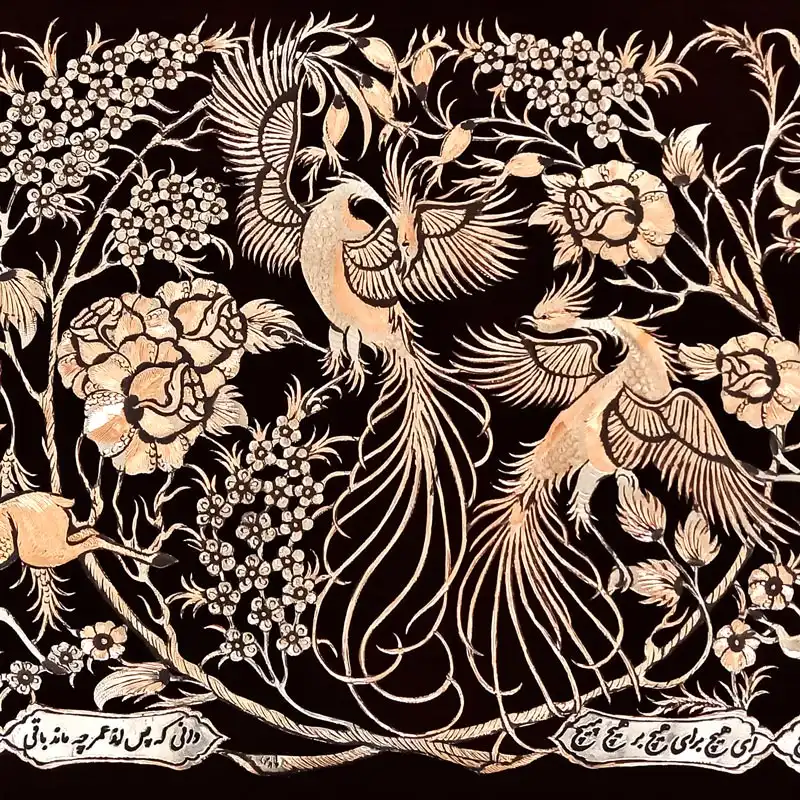 تابلو قلمزنی خاتم کاری طرح سیمرغ کد 12070