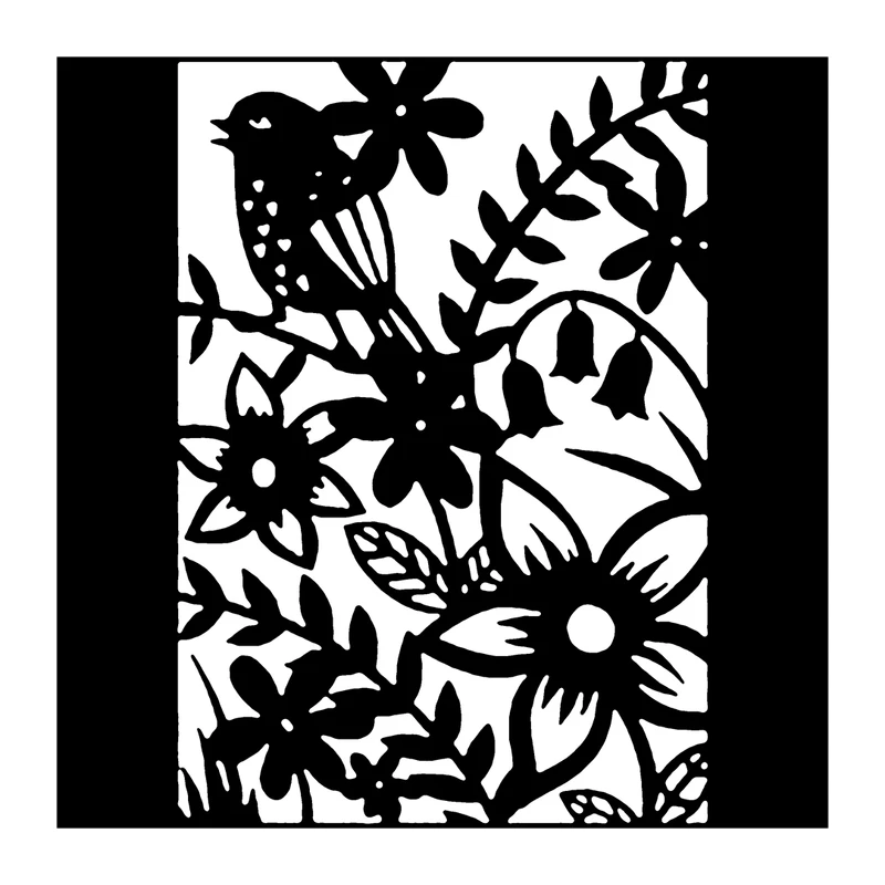  شابلون باتیس آرت طرح گل و بوته کد 776