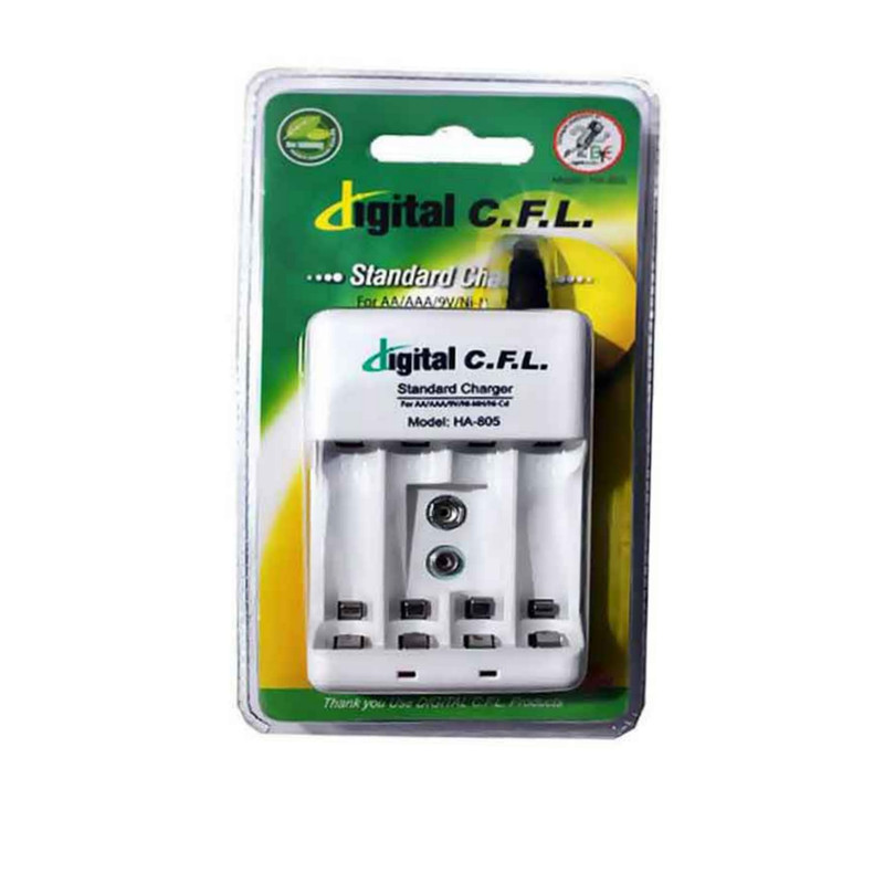 شارژر باتری سی.اف.ال مدل HA-805 به همراه 2 عدد باتری قلمی قابل شارژ سی.اف.ال