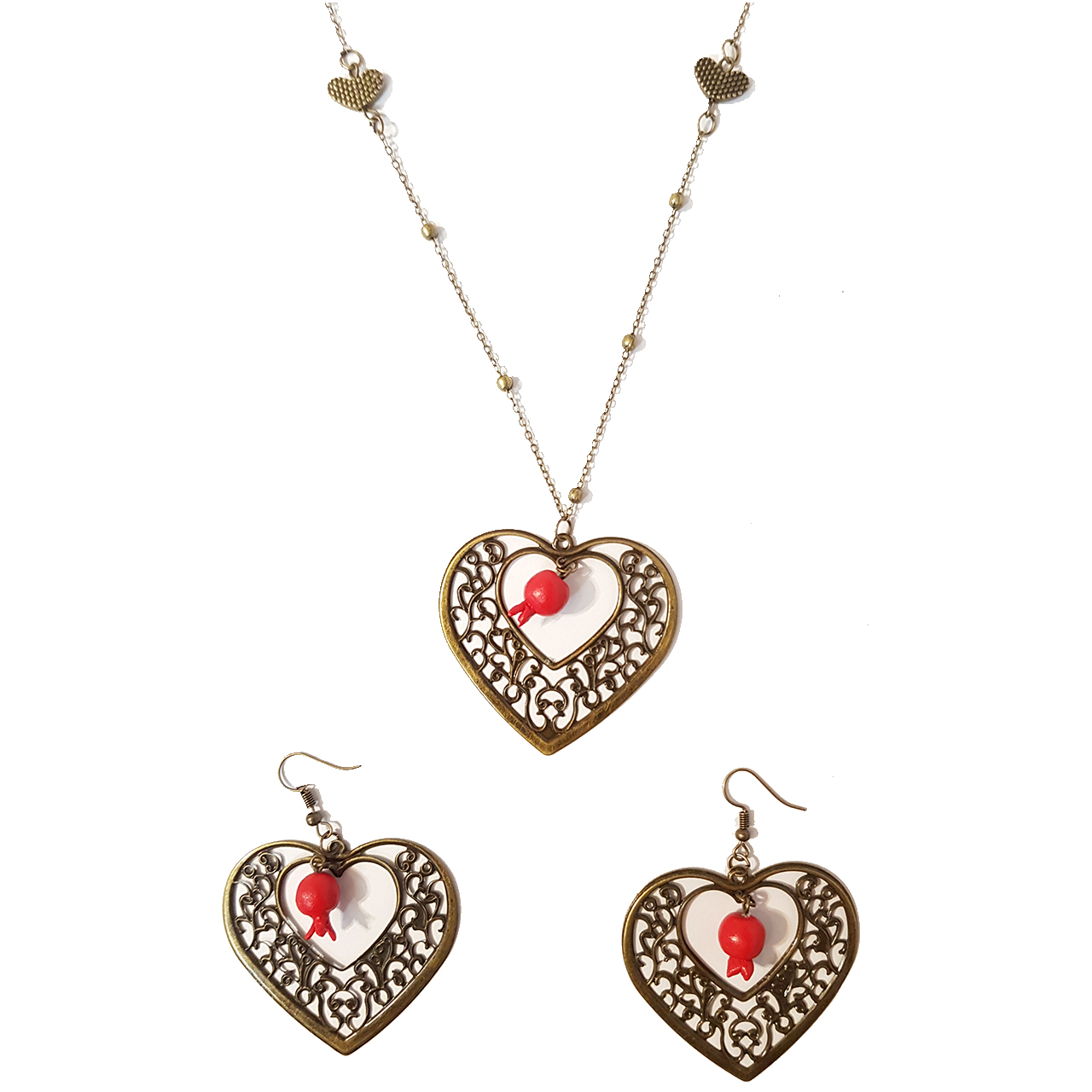  نیم ست زنانه گالری سنجاق قفلی طرح انار مدل یلدا 057