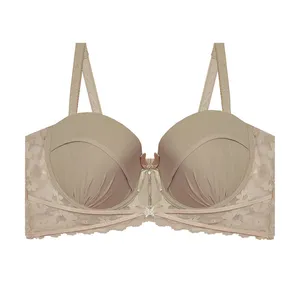 سوتین اسفنجی زنانه مدل نیم جک طرح گیپور کد 30182