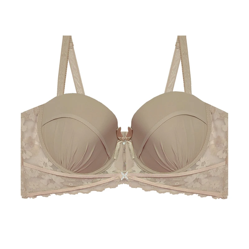 سوتین اسفنجی زنانه مدل نیم جک طرح گیپور کد 30182