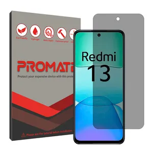 Promate Resistant model Privacy screen protector suitable for Xiaomi Redmi 13 mobile phone