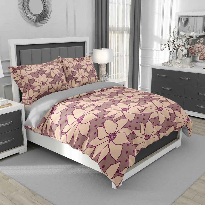 سرویس روتختی نوپه هوم مدل گل گلی T6082 تک نفره 5 تکه