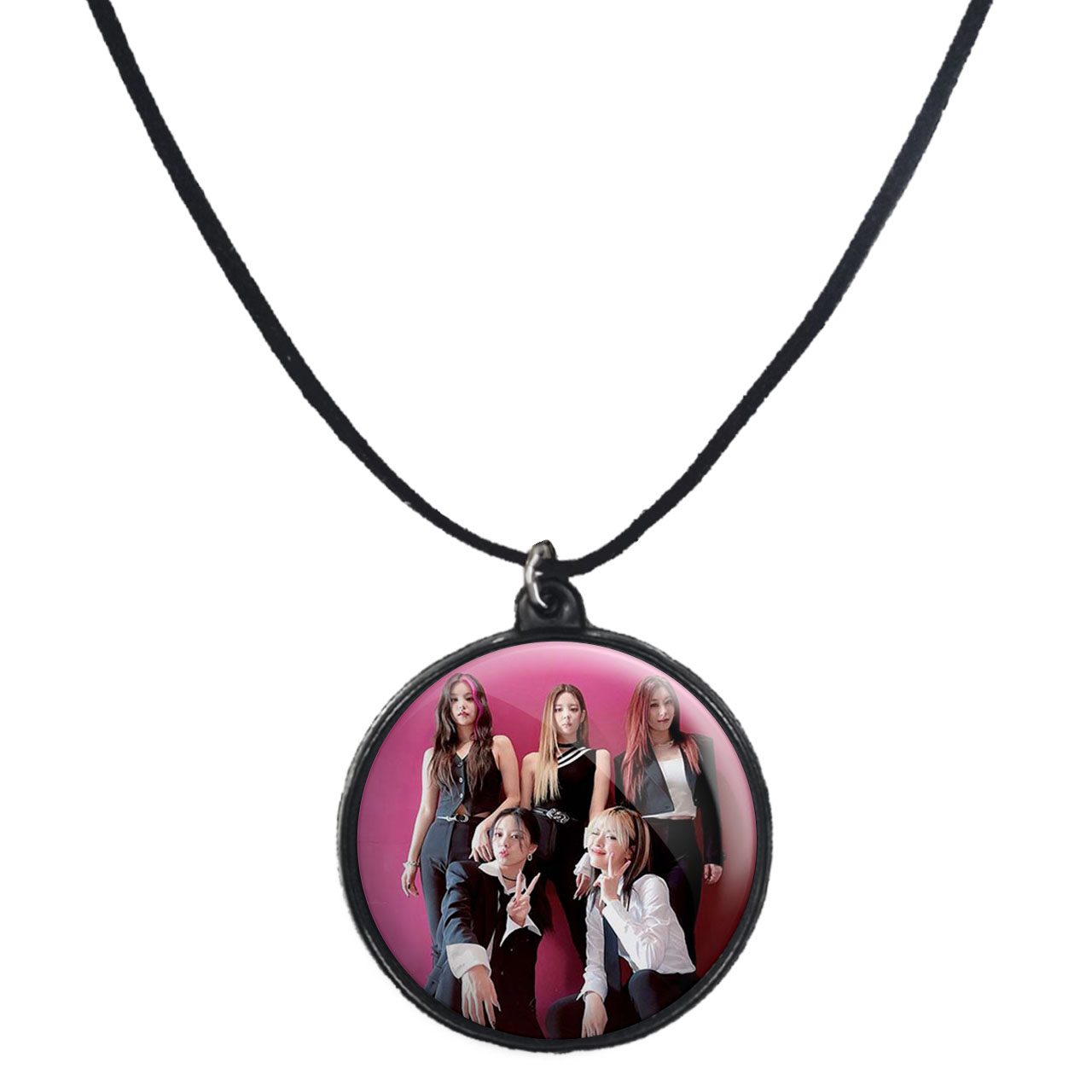 گردنبند پرمانه طرح گروه موسیقی ایتزی کد pmb.13155 مدل دو طرفه