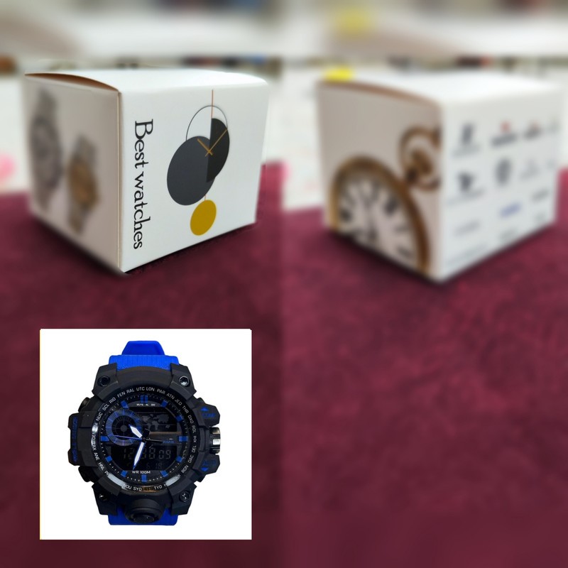 ساعت مچی عقربه ای پسرانه مدل دو زمانه کد S ساعت مچی عقربه ای پسرانه مدل دو زمانه کد S