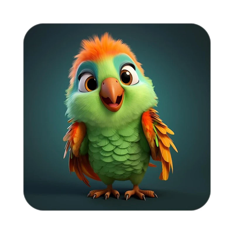 زیر لیوانی کاکتی طرح حیوانات کارتونی مدل mp28024