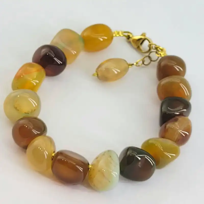 دستبند زنانه مدل سنگ عقیق کوبیسم کد 35445