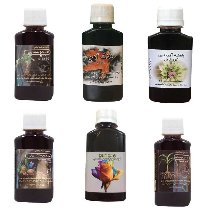 کود مایع فسفر ریشه زایی 10-52-10 و کلات آهن و کود بنفشه آفریقایی و جلبک دریایی و کود گلدهی و هیومیک اسید مدل life drop حجم 120 میلی لیتر کود مایع فسفر ریشه زایی 10-52-10 و کلات آهن و کود بنفشه آفریقایی و جلبک دریایی و کود گلدهی و هیومیک اسید مدل life drop حجم 120 میلی لیتر