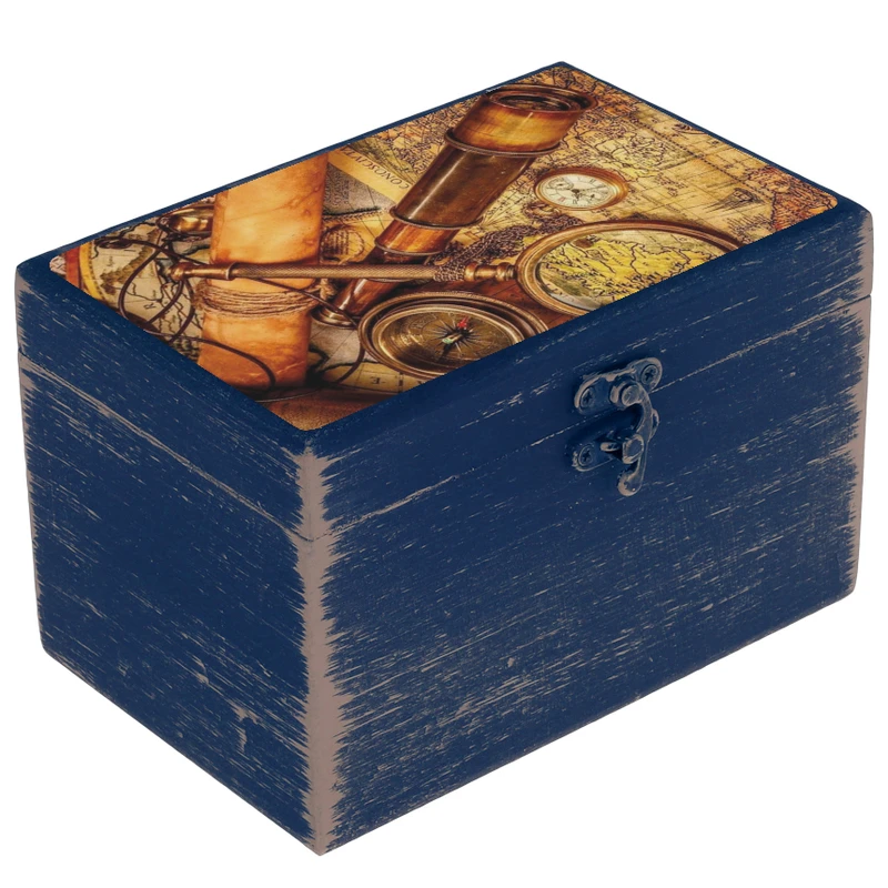 جعبه هدیه دست‌ساز مدل هنری طرح نقشه کهن کد WB044