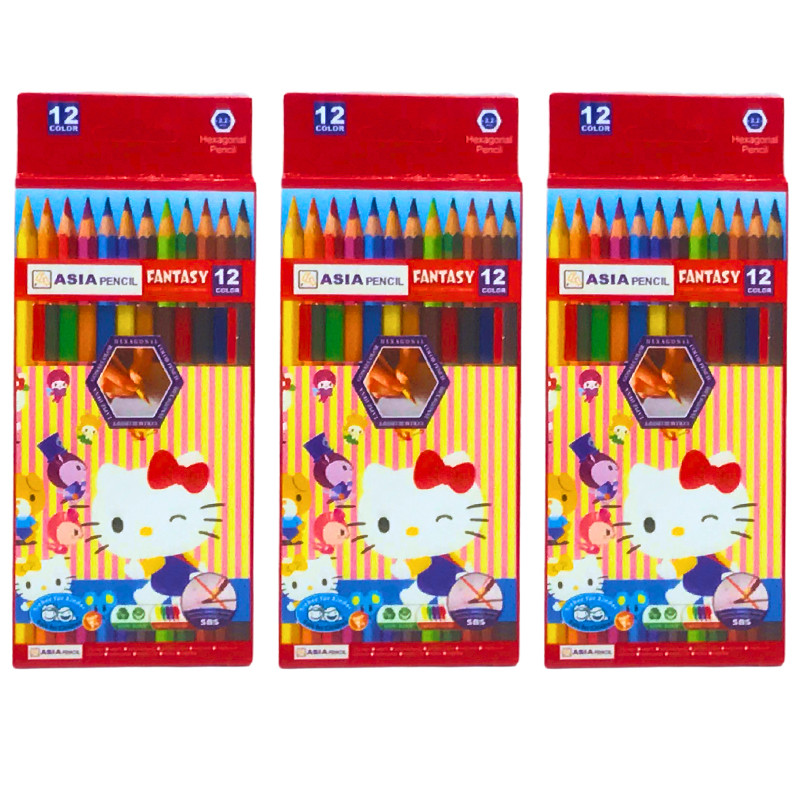 مداد رنگی 12 رنگ آسیا مدل کیتی