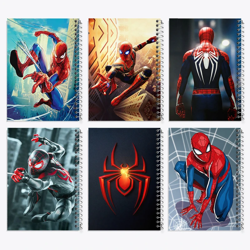 دفتر مشق 100 برگ خندالو طرح مرد عنکبوتی کد 325 مجموعه 6 عددی