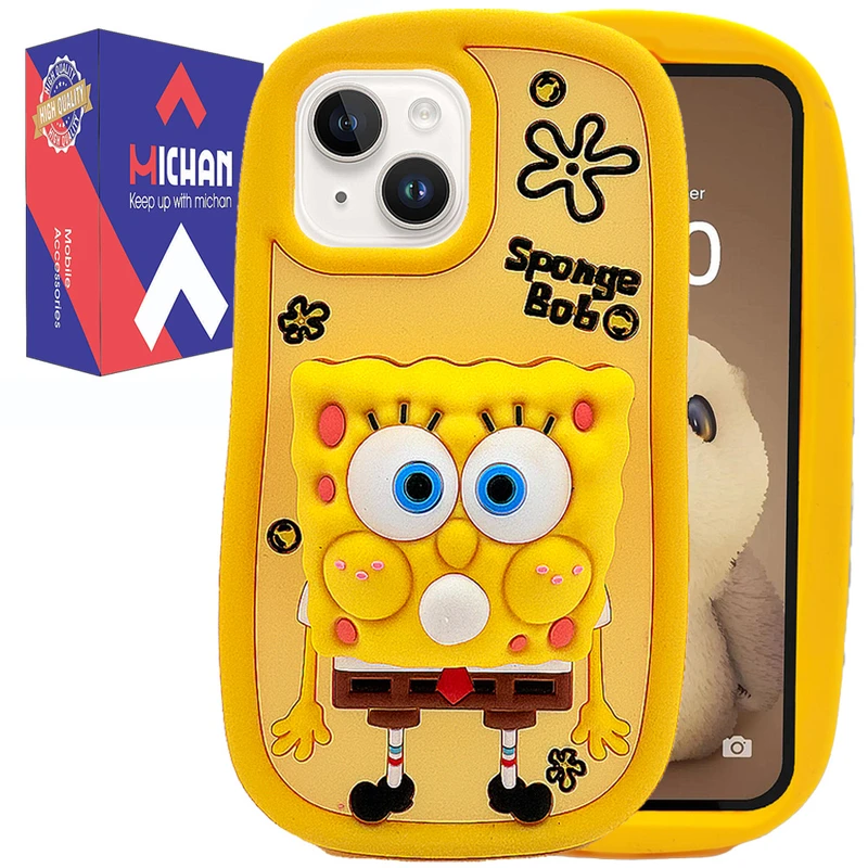 کاور میچان طرح باب اسفنجی مناسب برای گوشی موبایل اپل IPHONE 13