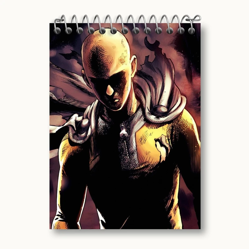 دفتر یادداشت 50 برگ خندالو مدل سایتاما انیمه مرد تک مشتی One Punch Man کد 11378