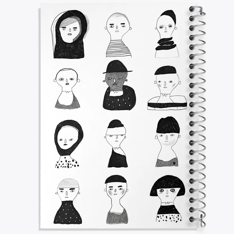 دفتر شطرنجی 50 برگ خندالو طرح صورتک های بامزه کد N3202