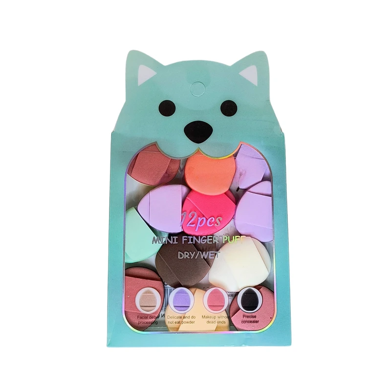 پد آرایشی مدل گربه ای مجموعه 12 عددی