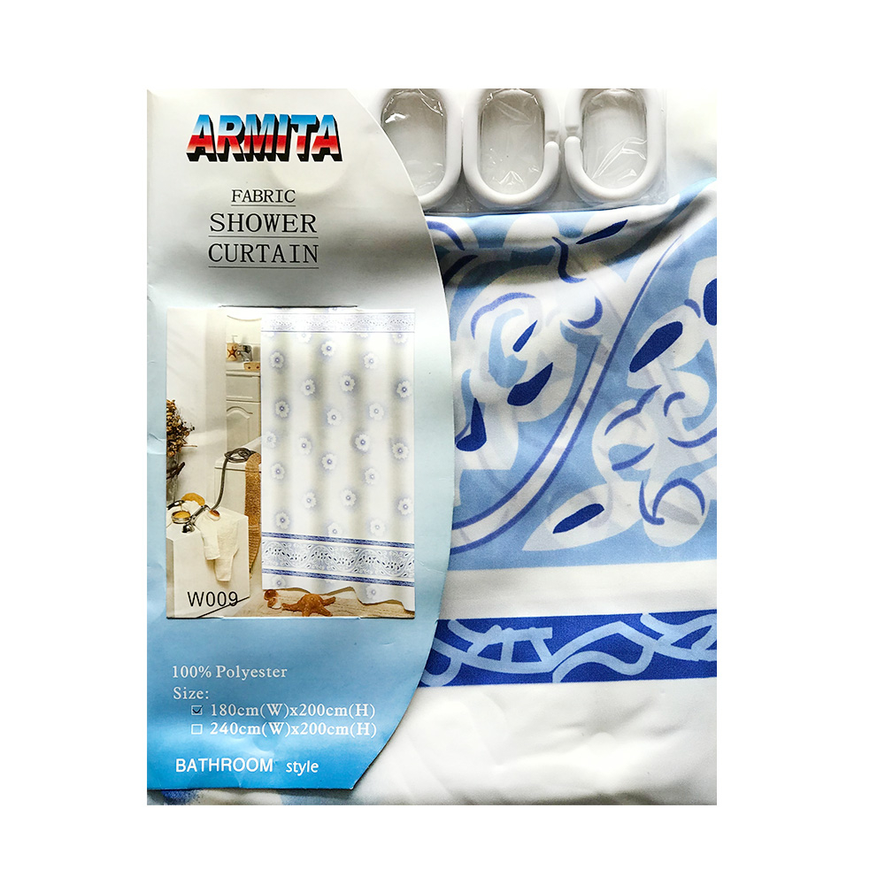 پرده حمام آرمیتا کد W009 سایز 180 × 200 سانتی متر