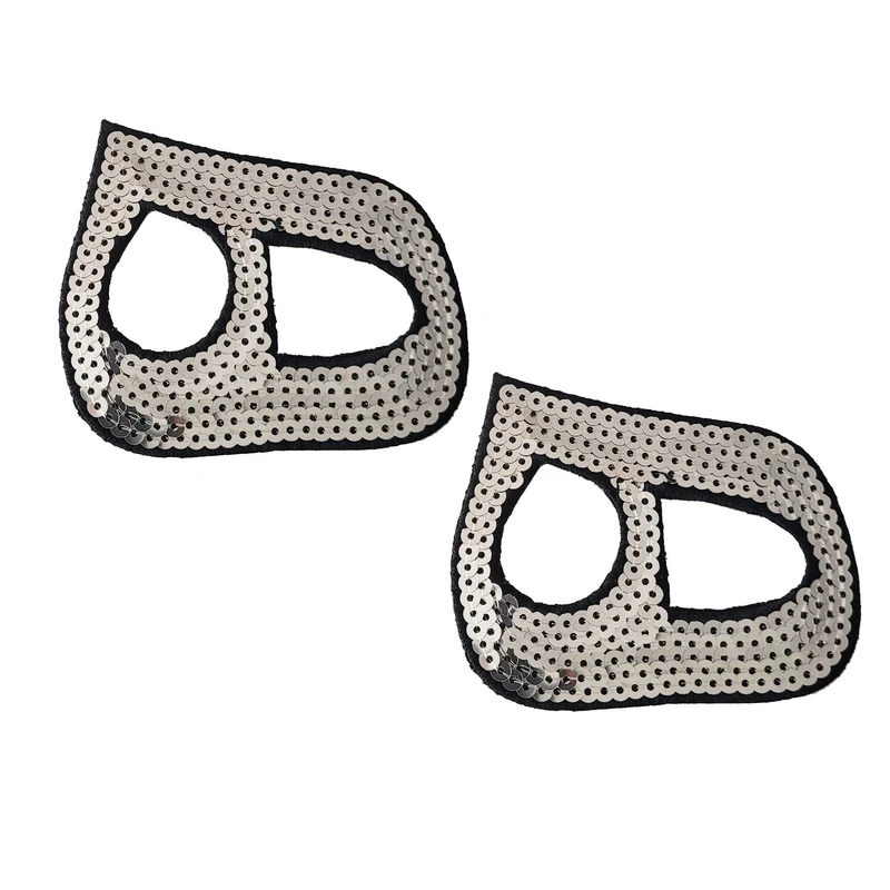 استیکر پارچه و لباس مدل ه دو چشم کد silv بسته دو عددی