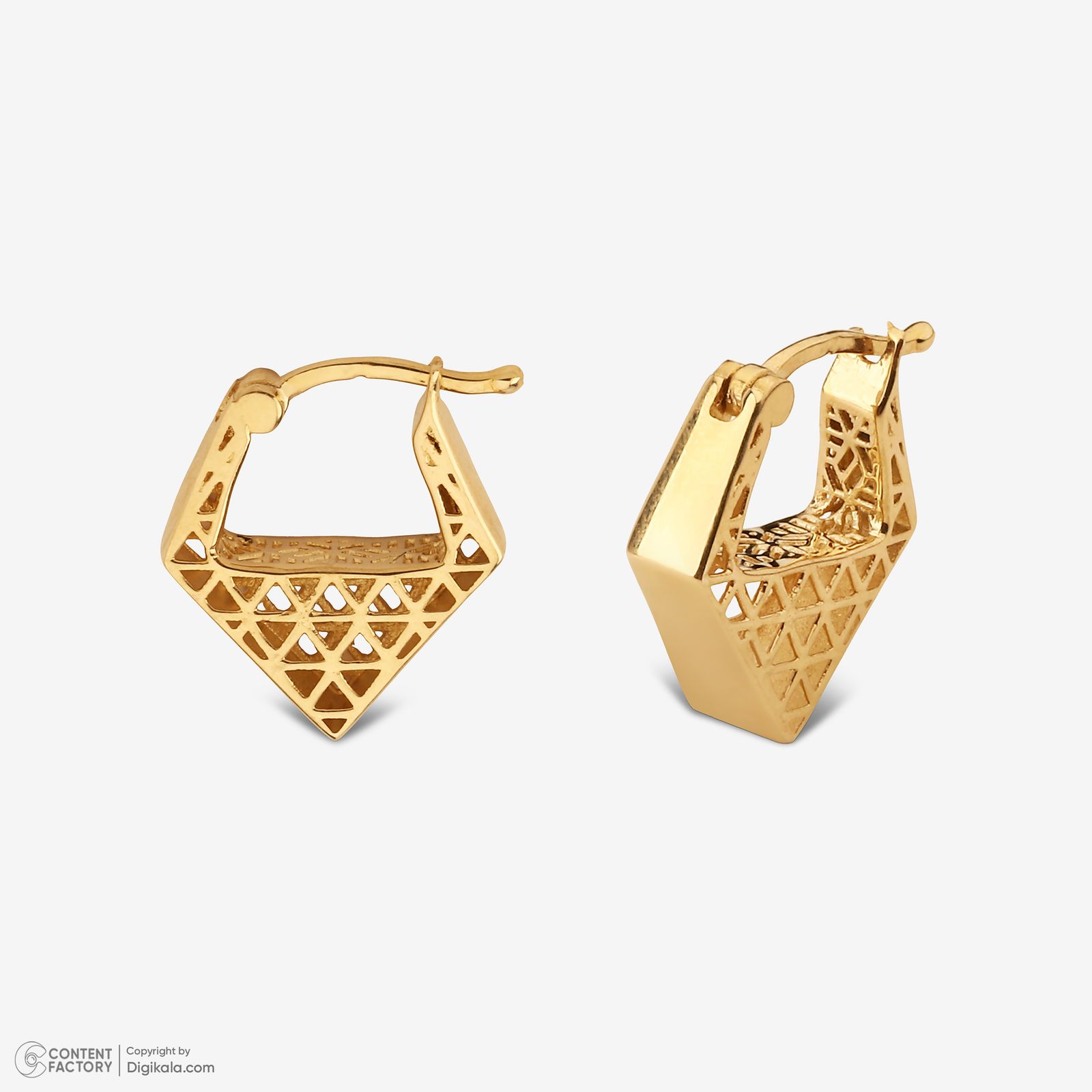 گوشواره کلیپسی طلا 18 عیار زنانه گلدم مدل E245014 -  - 2