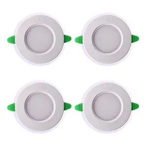 لامپ توکار 9 وات پارس شعاع توس مدل گلاریس دایره‌ای بسته 4 عددی