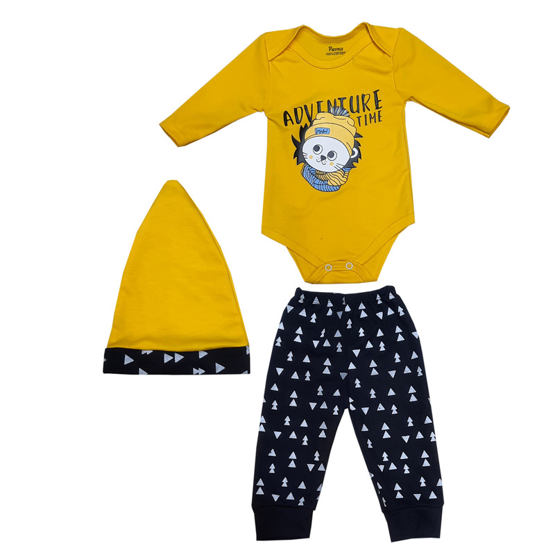 ست 3 تکه لباس پسرانه مدل گربه کد 6702