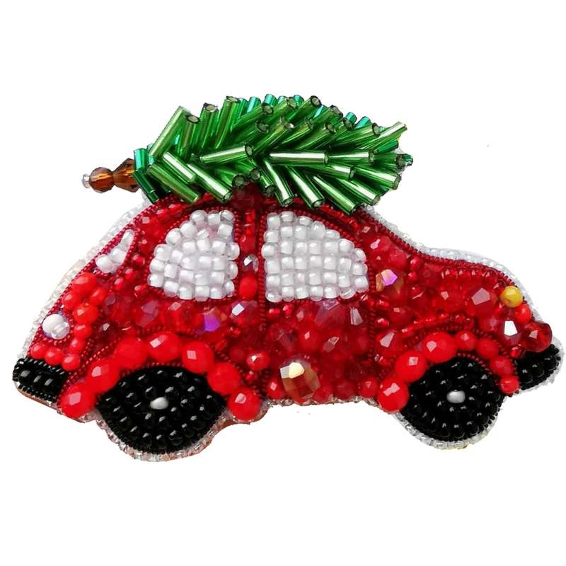 گل سینه زنانه مدل ماشین کریسمس A