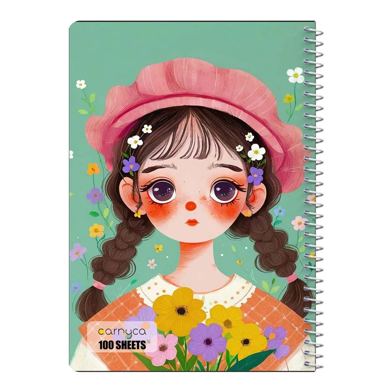 دفتر مشق 100 برگ سیمی کارنیکا طرح دختر هنرمند Artistic Girl کد 74105