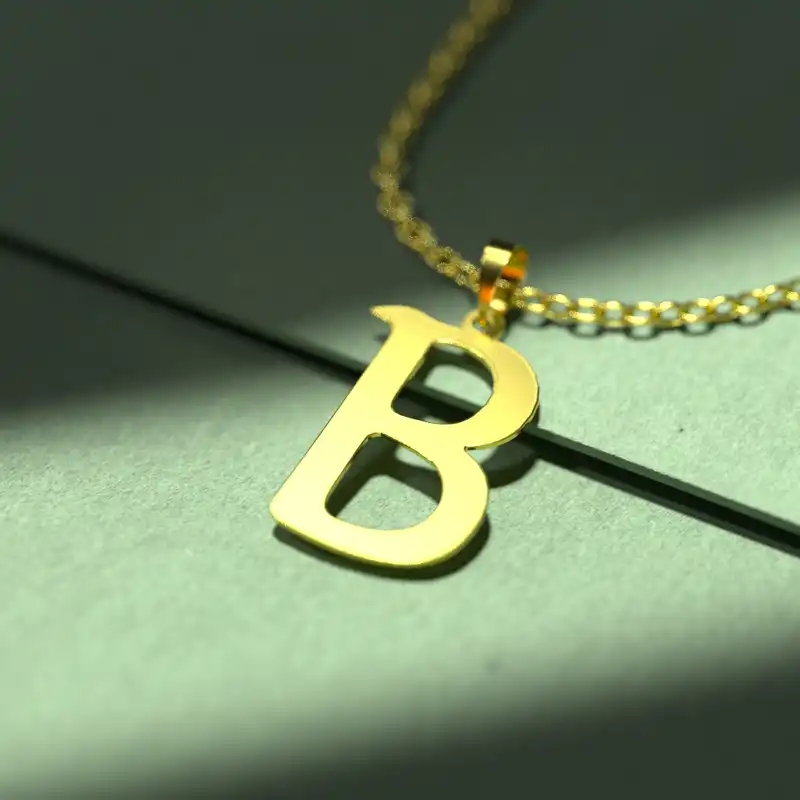 گردنبند طلا 18 عیار زنانه مدوپد مدل حرف B کد H3-1-1314