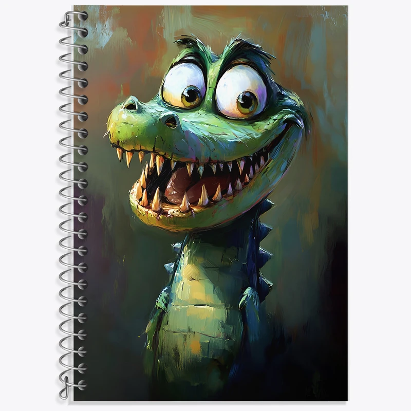 دفتر زبان 50 برگ خندالو مدل سه خط طرح تمساح خنگ کد F6581