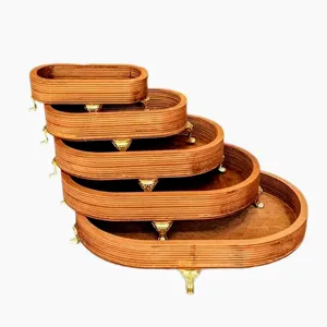 سینی مدل پایه دار طرح بیضی مجموعه 5 عددی