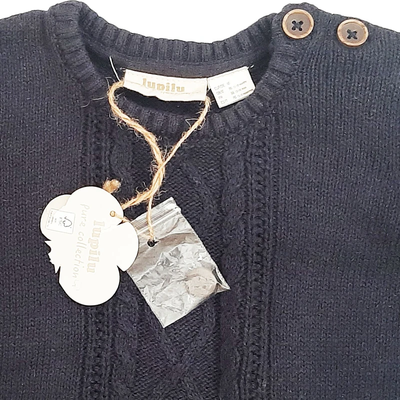 عکس شماره 2 : سرهمی بافتنی نوزادی لوپیلو مدل tak_blu