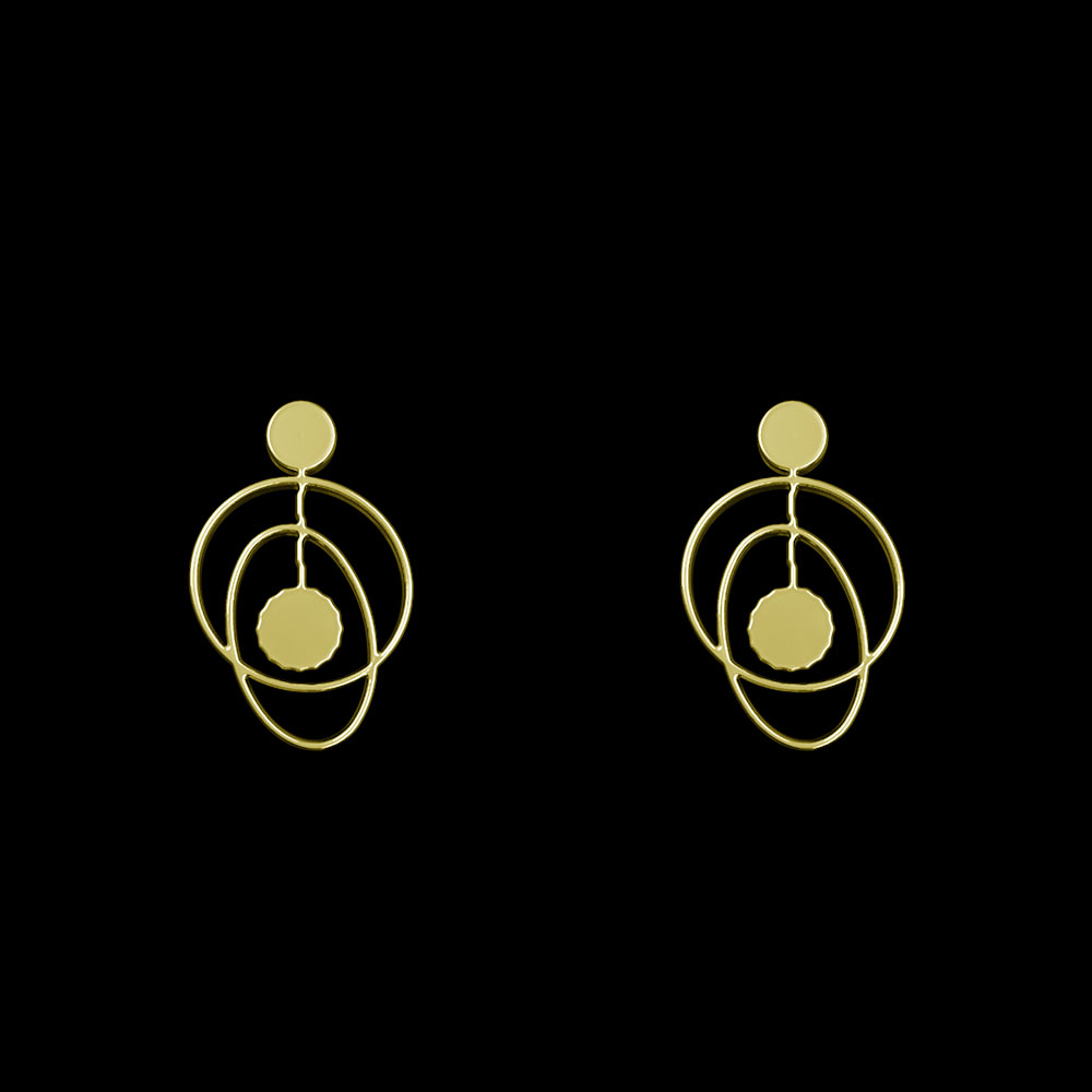 گوشواره طلا 18 عیار زنانه مدوپد مدل حلقه کد GA1-10061