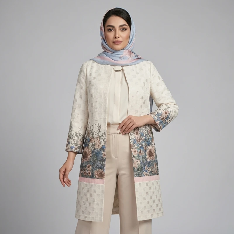 مانتو زنانه گل‌دار اورهان مدل 03671194000