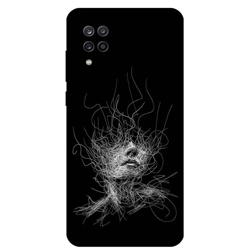 کاور مگافون طرح اسکچ صورت مدل 7423 مناسب برای گوشی موبایل سامسونگ Galaxy M22