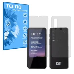 Tecno Resistant model transparent screen protector suitable for CAT S75 mobile phone along with the back protector