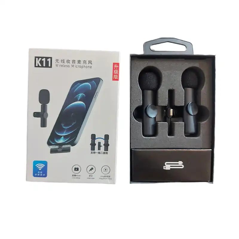 میکروفن یقه ای بیسیم مدل K11 Dual Lightning