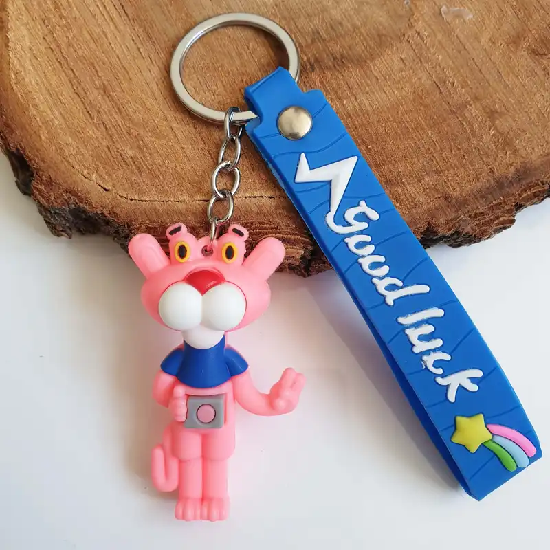 جاکلیدی مدل سیلیکونی طرح پلنگ صورتی و دوربین عکاسی کد DB22