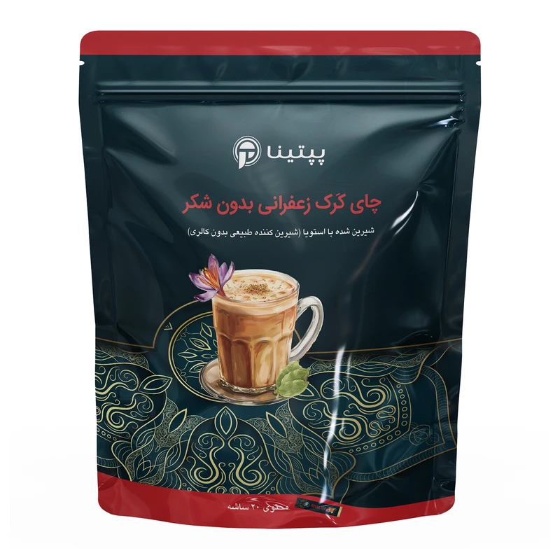 چای کرک زعفرانی بدون شکر پپتینا بسته 20 عددی