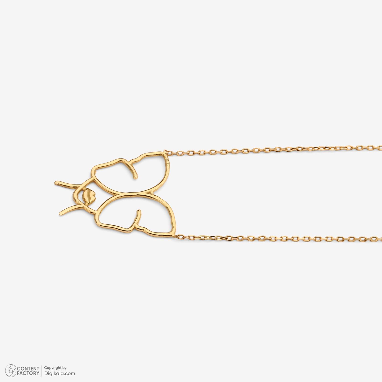 گردنبند طلا 18 عیار زنانه با زنجیر حلقهای (فلامینگو) وی گالری مدل پروانه مینیمال کد NC1883 -  - 8