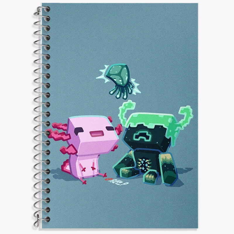 دفتر زبان 50 برگ خندالو مدل سه خط طرح ماینکرافت (Minecraft) کد F255