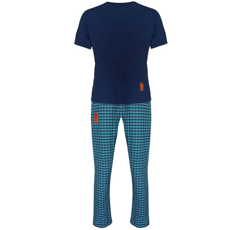 ست تی شرت و شلوار مردانه لباس خونه مدل طه 000604 کد 6366072 رنگ آبی