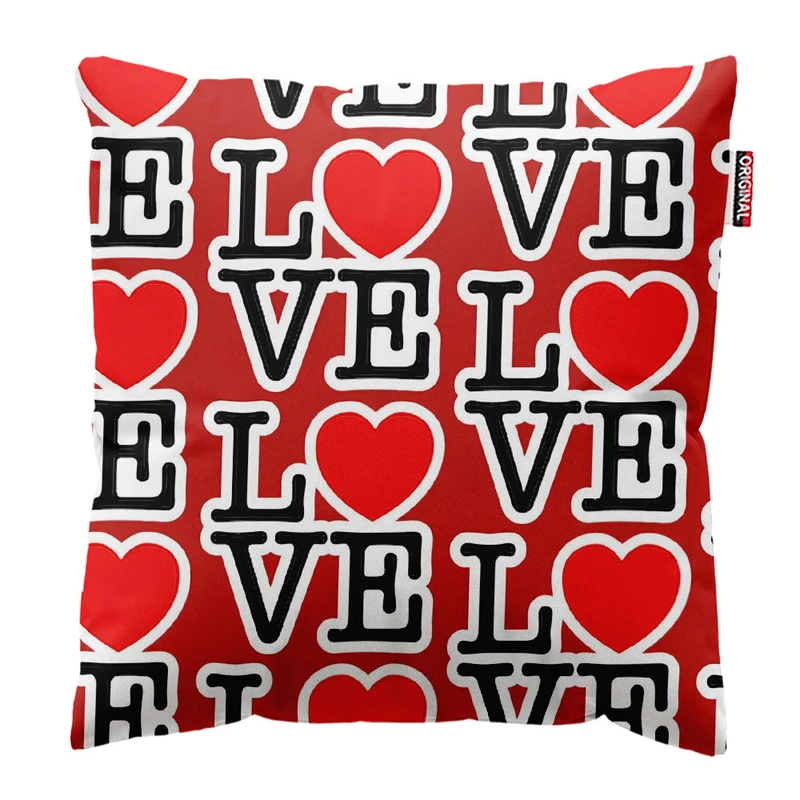  کوسن پاد آفرین طرح قلب و عشق کد 5026 سایز 30*30 سانتی متر